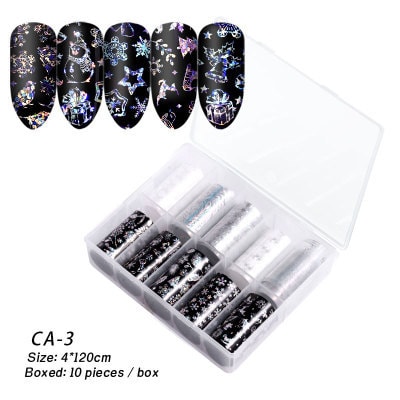 Cinderella's choice manicure Halloween Christmas star nail stickers 10 squares 4 * 120cm #Christmas 03