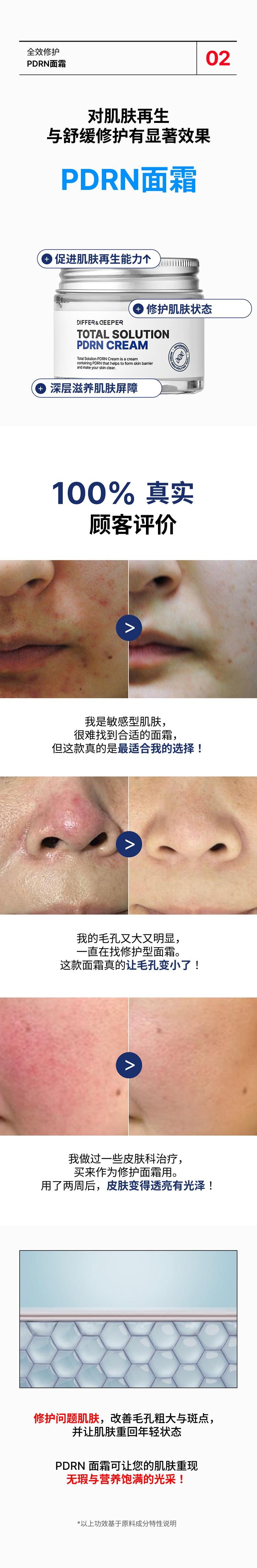 韩国 媂佩尔媂芙 药妆Differ&Deeper 全效 PDRN 修护霜 舒缓修护70g