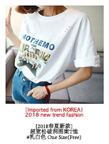 [KOREA] THANK YOU Loose T-Shirt #White One Size(S-M) [Free Shipping]