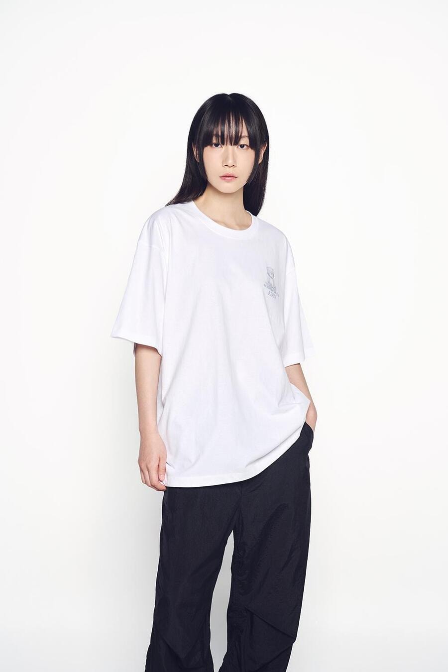 【韓國直郵】 韓國 acmé de la vie ADLV AC BEAR 單色基本款 LOGO 短袖 T 卹 白色 2