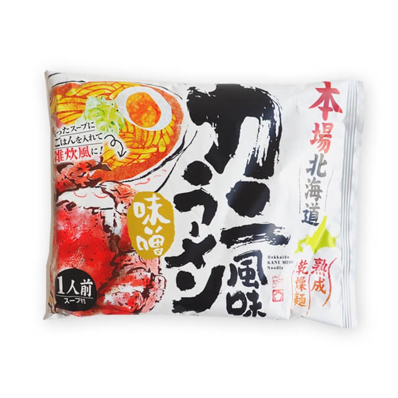 【日本直邮】日本藤原制面 北海道螃蟹味噌味拉面 生面干燥 速食面 即食面  1人份