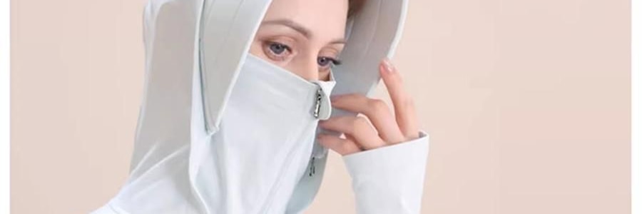 觅橘 长袍款防晒衣 夏季防晒防晒黑 自带可拆卸大帽檐 气质灰