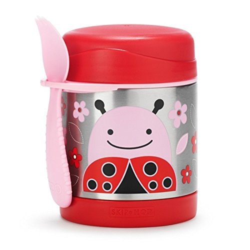 SKIP HOP Baby Zoo Little Kid and Toddler Insulated Food Jar and Spork Set Multi Livie Ladybug
