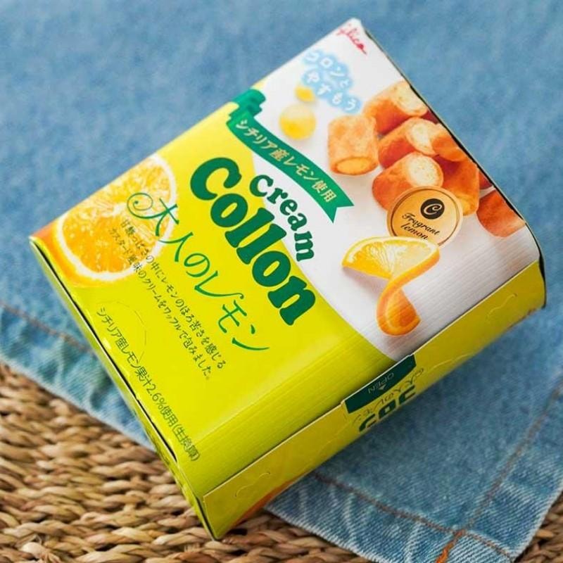 日本格力高 柠檬味奶油夹心蛋卷夹心米果48g