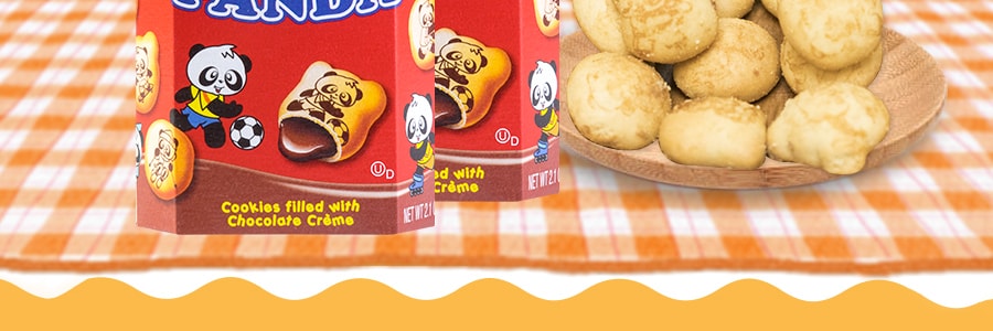 日本MEIJI明治 熊猫夹心饼干 巧克力味 60g 包装随机发