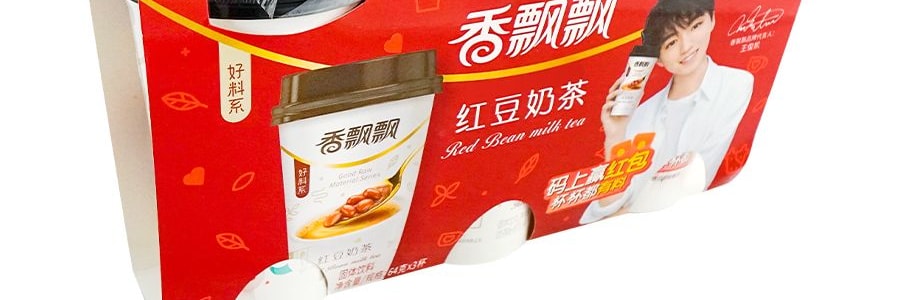 香飄飄 好料 紅豆奶茶 64g*3連杯 包裝隨機發