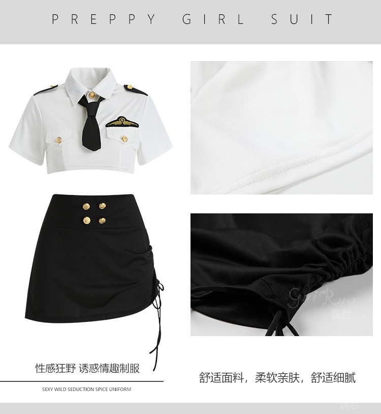 【中國直郵】瑰若 情趣內衣 性感職業制服套裝 均碼 白色款 享制服快樂