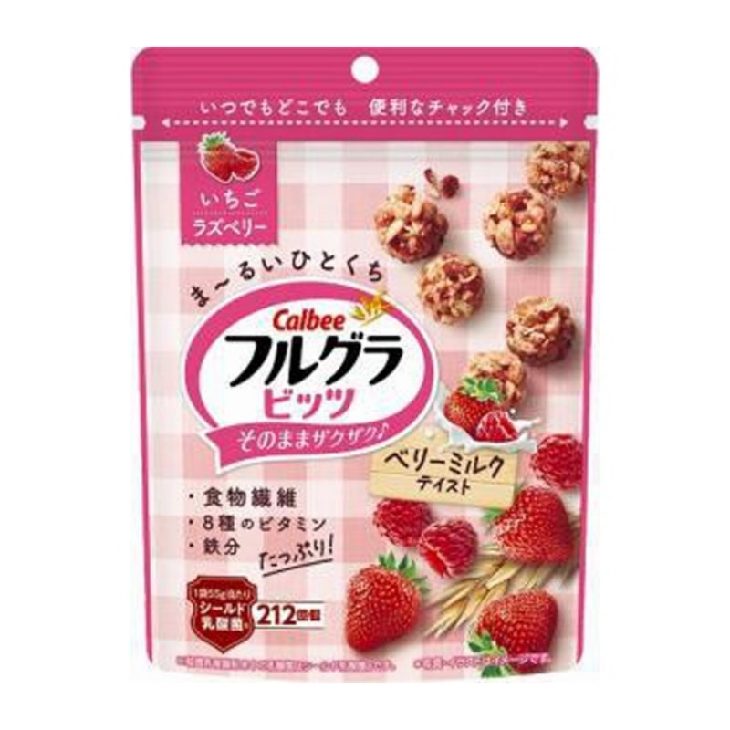 【日本直效郵件】日本卡樂比CALBEE 期限限定 燕麥球 草莓牛奶口味 55g
