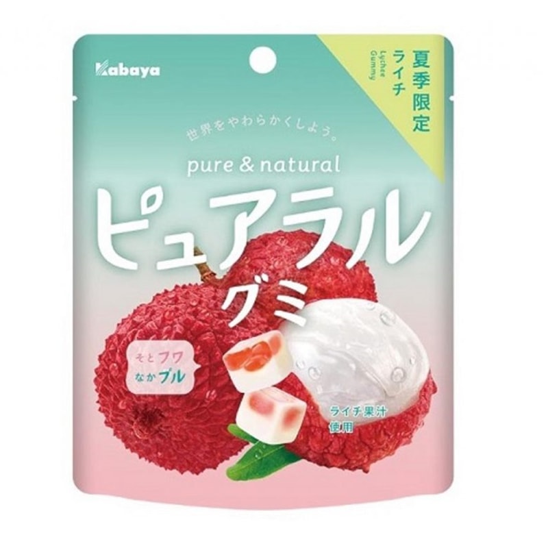 【日本直邮】日本 2021年夏季限定 KABAYA 软糖与棉花糖的结合 荔枝果汁夹心软糖 45g