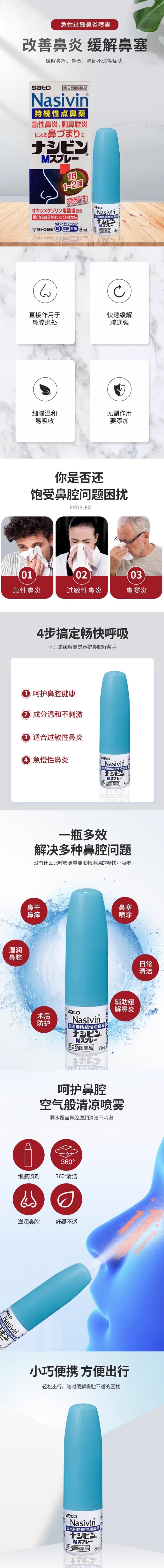 【日本直郵】SATO佐藤製藥 急性過敏鼻炎噴霧噴霧 8ml