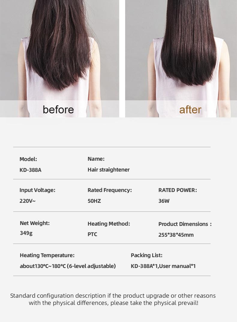 金米 直髮梳 捲髮棒 兩用電梳子 夾板防燙 直髮夾 KD388A 1台