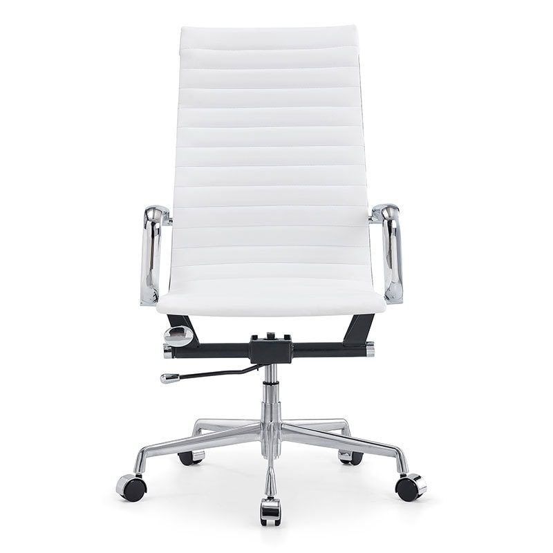 【美国现货】LUXMOD 轻奢电脑椅 白色+银灰色椅身 西皮 单人位