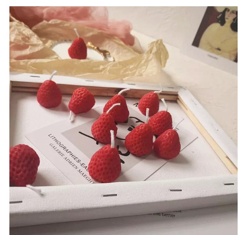 中國 FOXTAIL 草莓香氛蠟燭 大豆蠟 生日禮物閨蜜伴手禮-5個裝