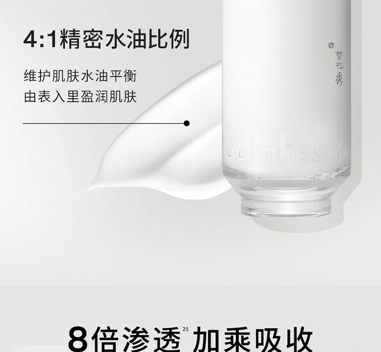 【中国直邮】韩国 SULWHASOO雪花秀 菁典臻秀月光精萃水乳礼盒护肤套装 保湿修护【精粹水150ml+精粹乳125ml+精华5ml+眼霜4ml+面霜5ml】5件套