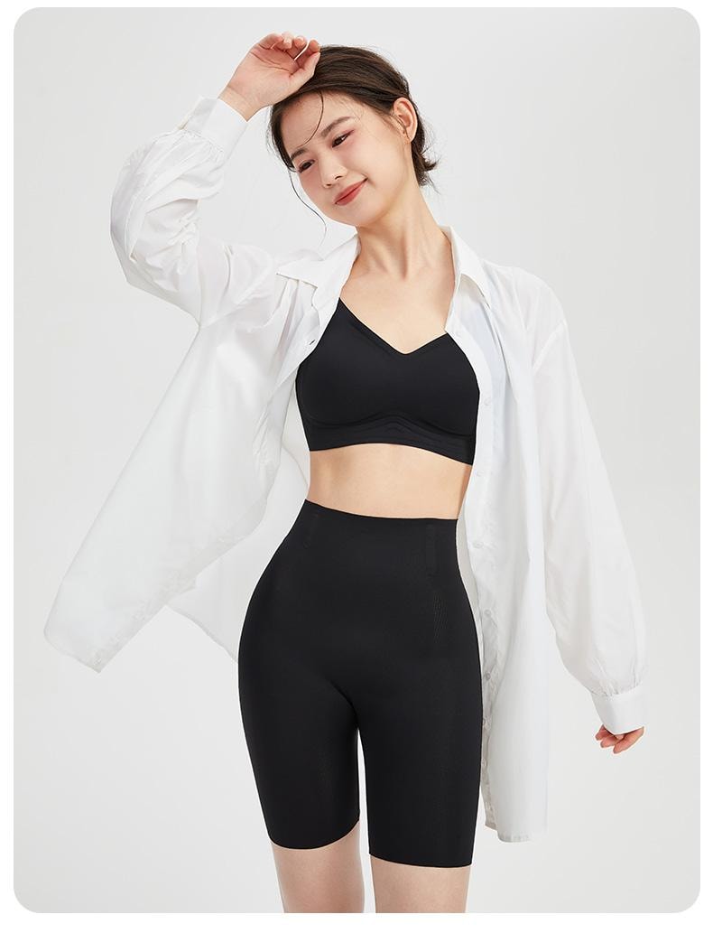 幸棉膚色XL碼收腹褲女夏季薄款高腰無痕安全褲強力收肚腰提臀褲