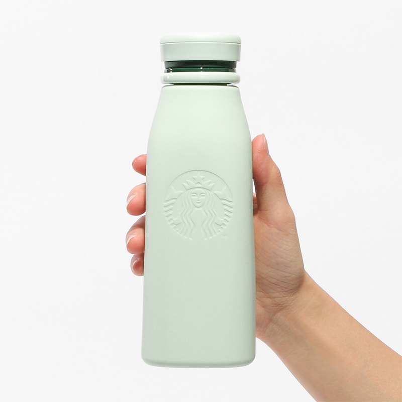 【日本直邮】STARBUCKS星巴克 可折叠硅胶瓶浅绿色473ml