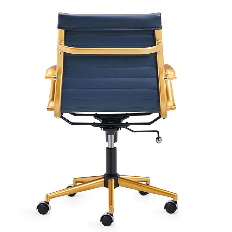 【美国现货】LUXMOD 轻奢会议办公椅 蓝色+金色扶手底座 单人位