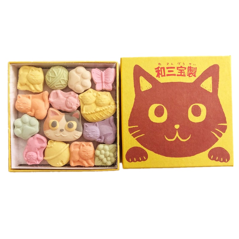 【日本直邮】DHL直邮3-5天到 日本传统三盆糖 和三宝制 猫印三盆糖 14枚装