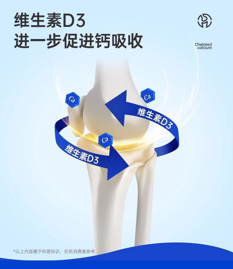 【中国直邮】乐力 钙片60粒/盒中老年人补钙正品成人螯合腿抽筋骨质疏松