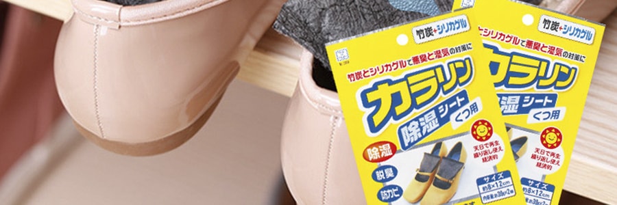 日本KOKUBO小久保 炫彩除湿竹炭 鞋子用 2片装*2【超值2件装】