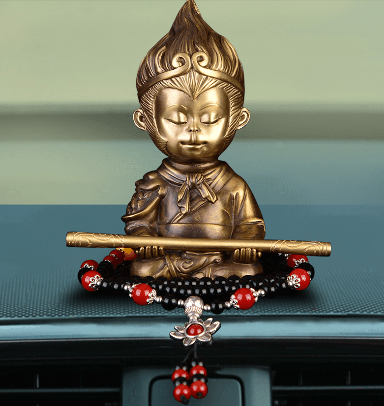 China Direct Mail 2019 Pure Copper Sun Wukong Car Accessories Creative Decoration Gold # 1 piece