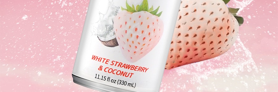 元氣森林 白草莓&椰子口味蘇打氣泡水 罐裝 330ml
