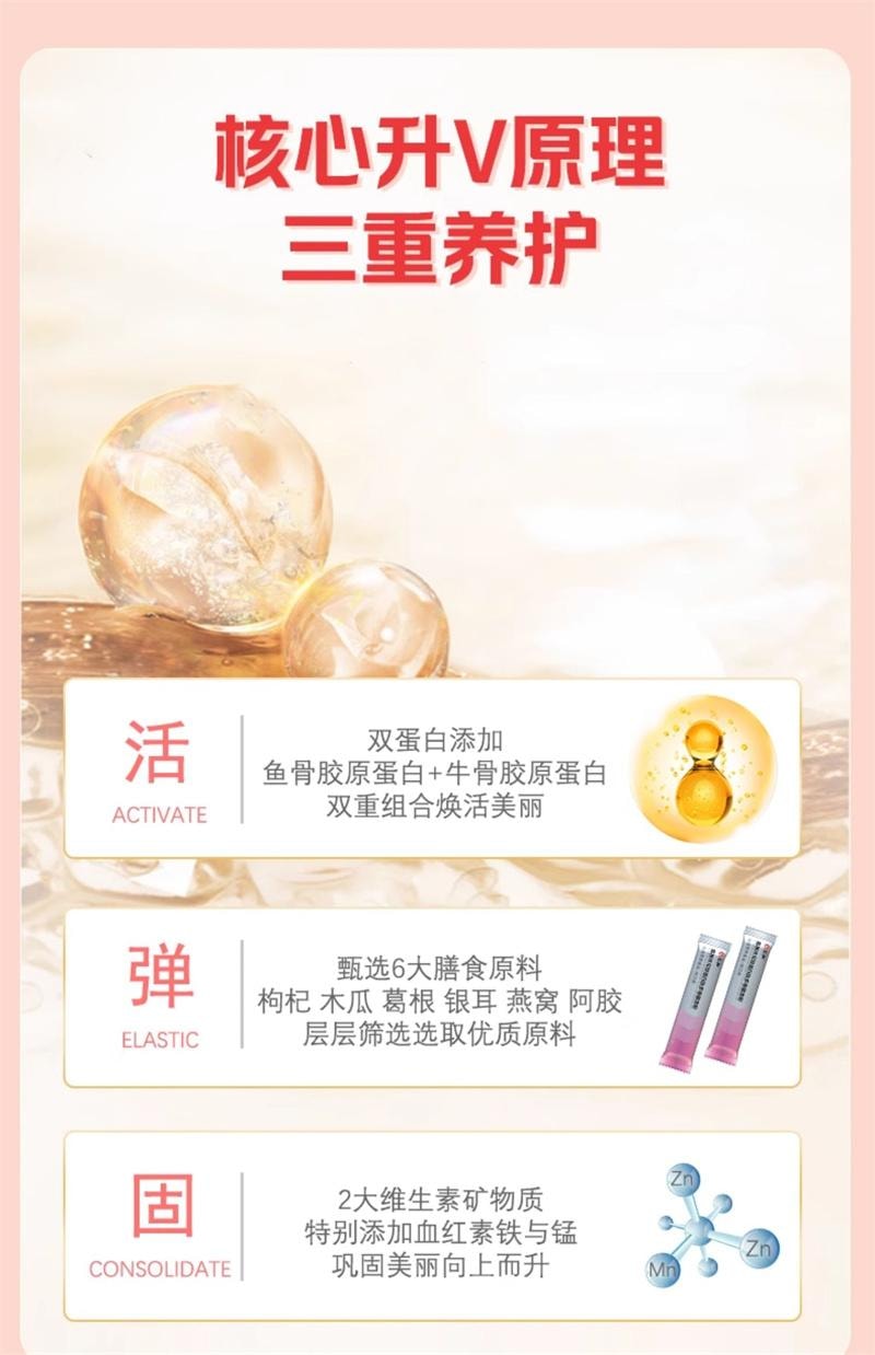 【中國直郵】 仁和 木瓜葛根粉胸部膠原蛋白多肽飲豐增非大 3g*20條/盒