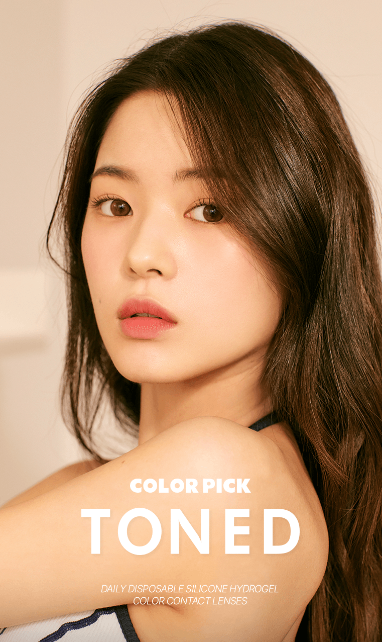 【韩国直邮】 COLOR PICK TONED ASH CHOCO 棕色系 日抛美瞳 差色直径 12.9mm 一盒 10片 0度