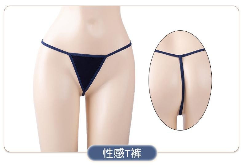 【中国直邮】 曼烟 情趣内衣 性感JK百褶背带裙兔女郎警官套装 蓝色均码(含丝袜)