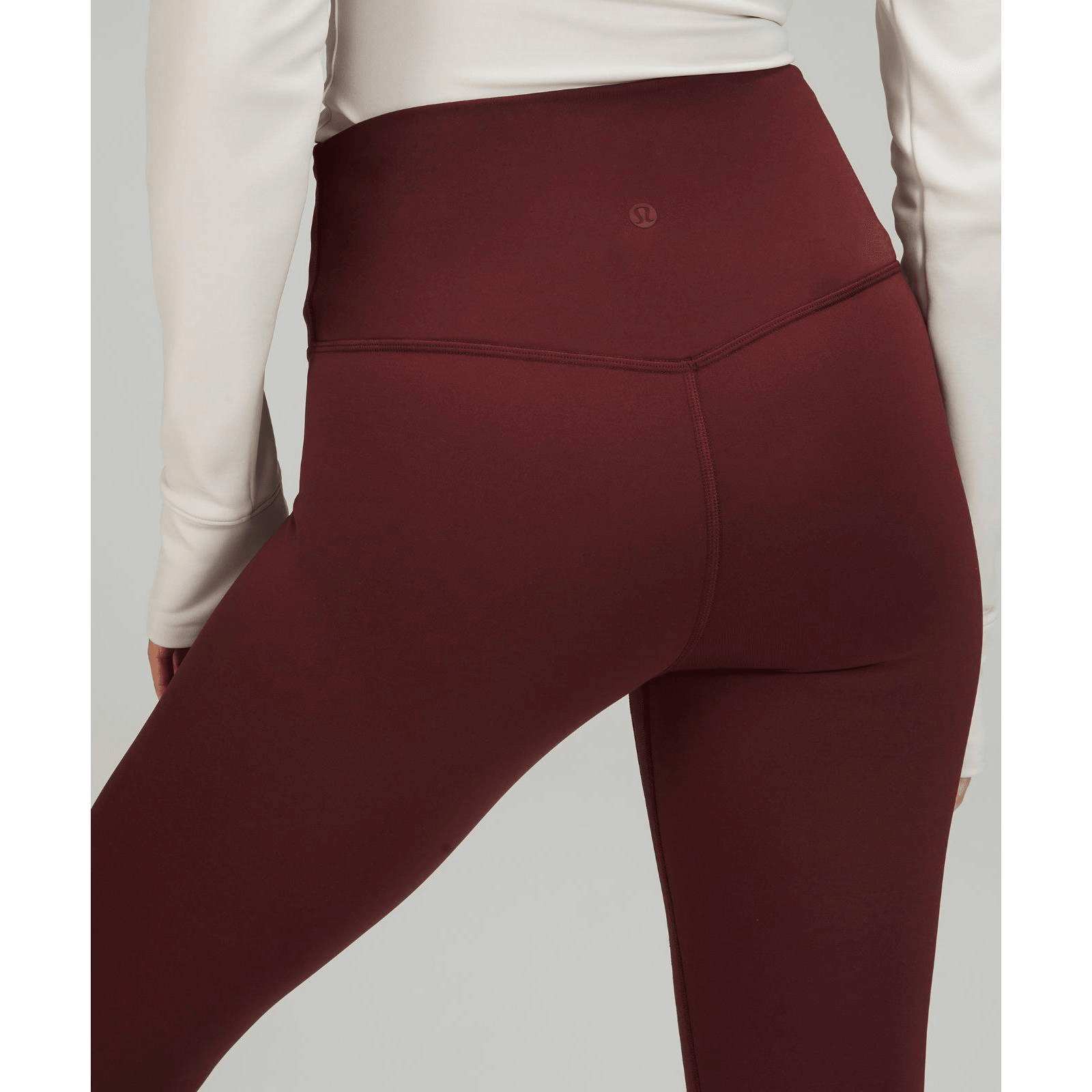 LULULEMON||Fleece女士運動高腰拉絨緊身褲26"亞洲版型||紅色梅洛 L LW5FBKA