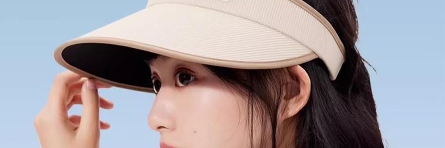 OHSUNNY 暮光系列 女士蛋糕遮陽帽 防曬帽子空頂帽 絲霧咖