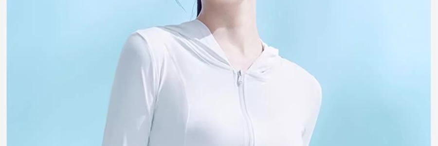 小野和子 修身防晒衣 防晒服 修身小蛮腰设计宽松上衣 连帽款 冰雾粉 S码