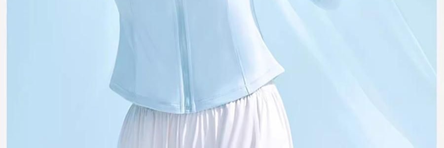 小野和子 修身防晒衣 防晒服 修身小蛮腰设计宽松上衣 连帽款 冰雾粉 S码