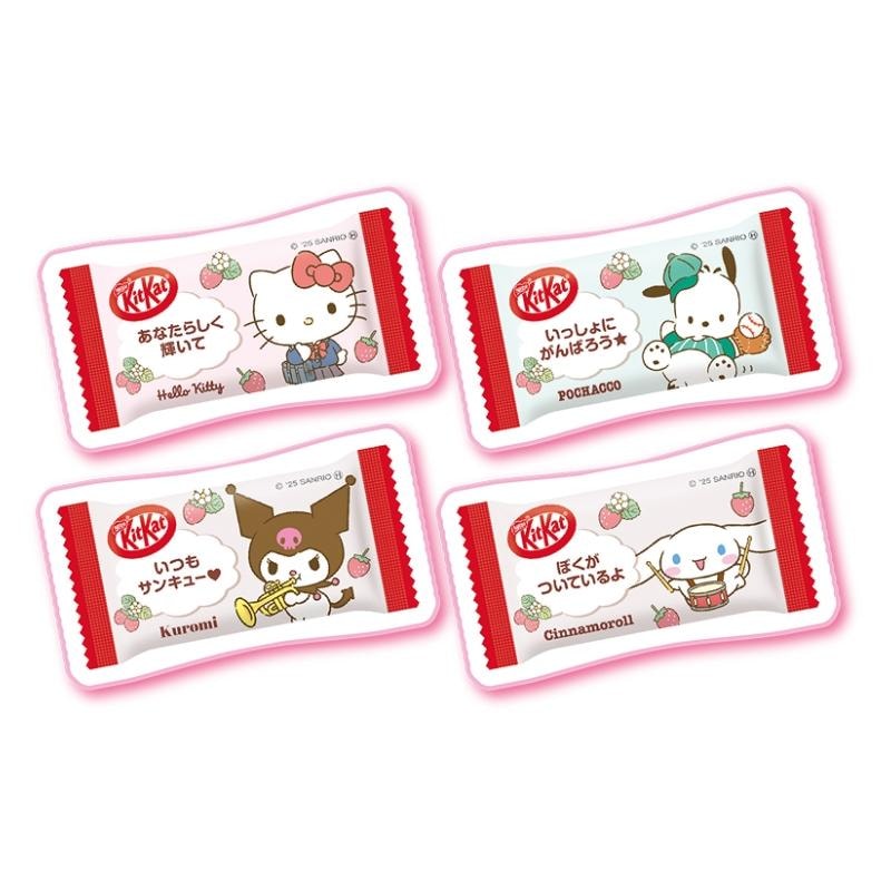 日本 NESTLE KIT KAT季節限定 三麗鷗聯名 草莓牛奶煉乳口味巧克力威化 10枚裝