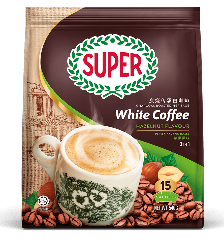 【马来西亚直邮】 马来西亚 SUPER 超级 炭烧香烤榛果三合一白咖啡 36g x 15