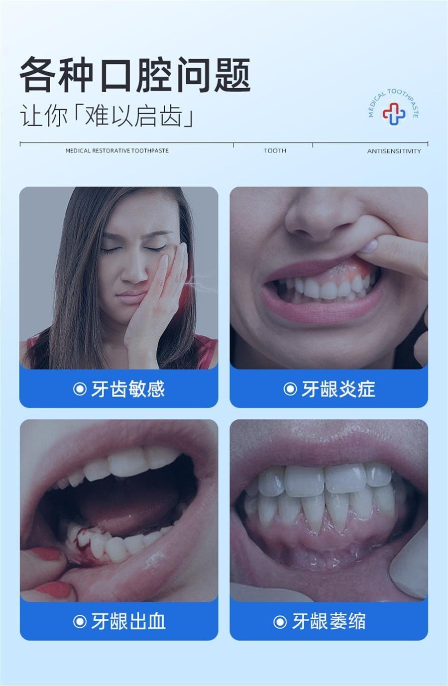 【中国直邮】 赛诺方 牙龈萎缩修复再生专用脱敏膏剂治牙周炎口腔非牙膏 110g/盒