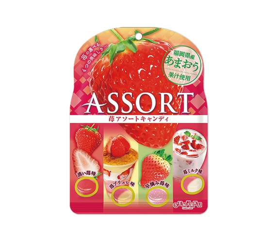 【日本直邮】扇雀饴 草莓糖果 四种口味草莓夹心汁糖 85g