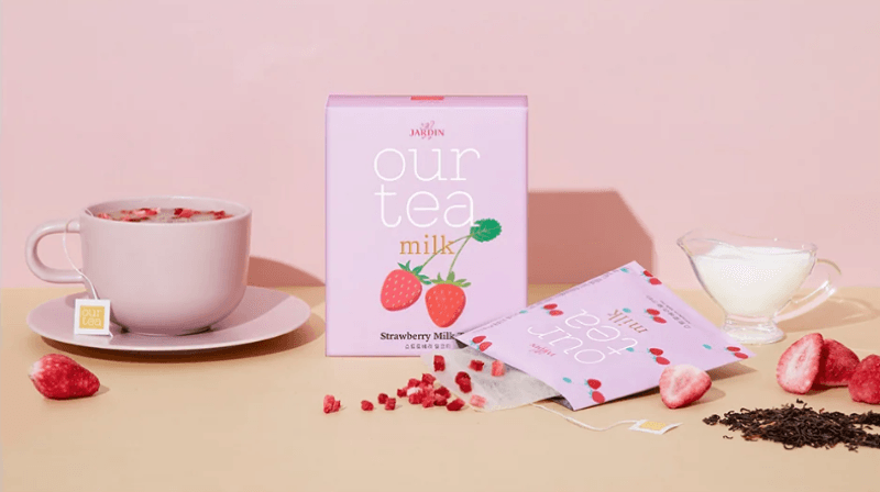 【韩国人气 JARDIN】奶茶系列 草莓风味奶茶 10入 / 8盎司