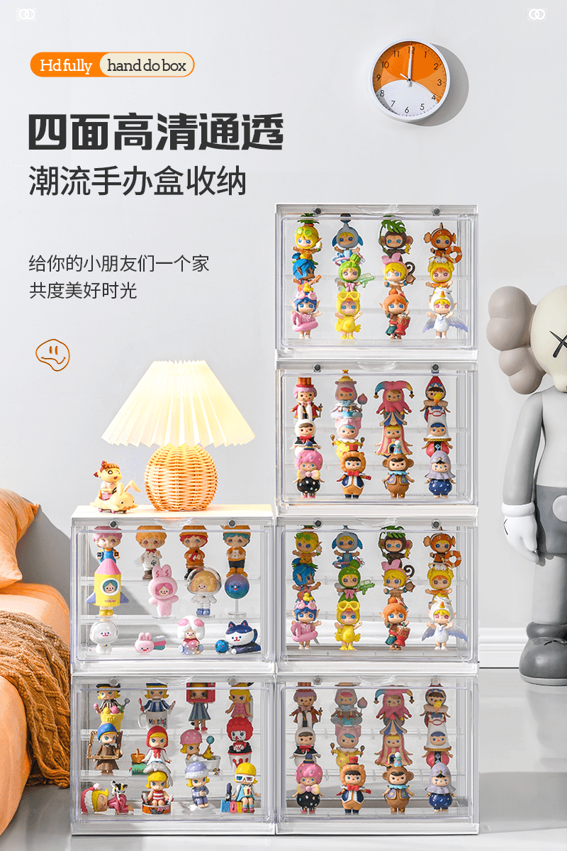 【中国直邮】星优盲盒手办收纳盒展示盒 泡泡玛特展示柜透明白 1个|*预计到达时间3-4周
