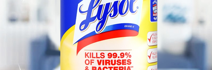 Lysol 殺菌消毒濕紙巾 99.9%殺死細菌病毒 3倍清潔力 80錠 柑橘香型