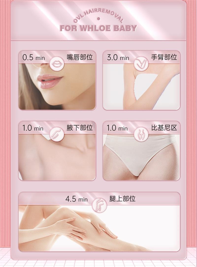 【中國直郵】 ovl 冰點除毛儀家用永久女私密腋下全身醫用雷射剃毛器 微光綠-3倍冰點pro 1個裝