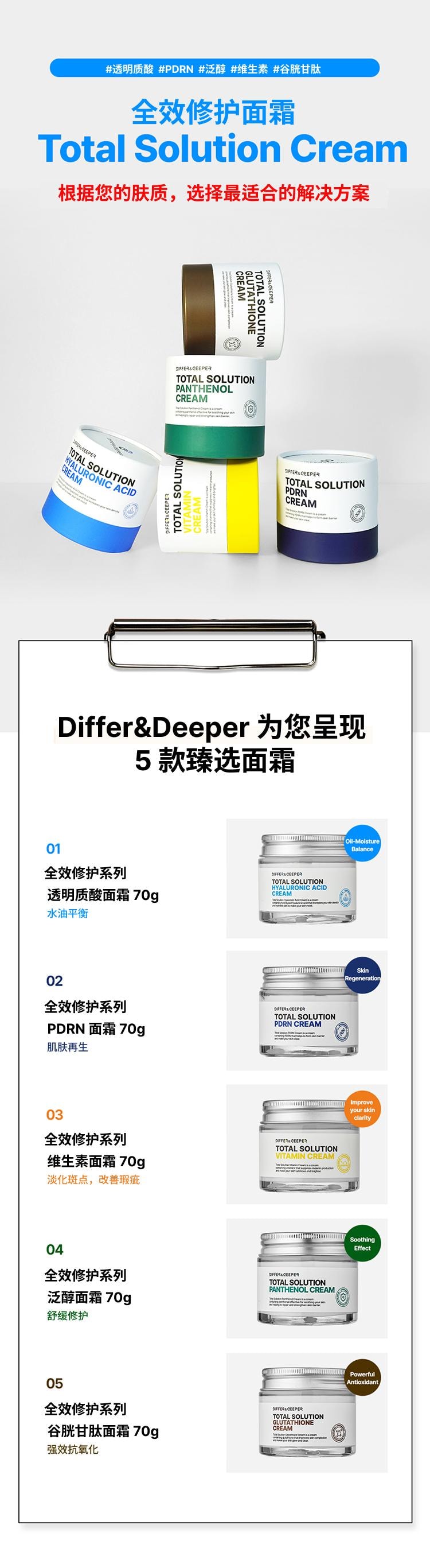 韩国 媂佩尔媂芙 药妆Differ&Deeper 全效 PDRN 修护霜 舒缓修护70g