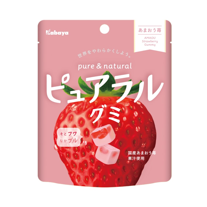 【日本直邮】DHL直邮3-5天到 日本KABAYA 冬季限定 KABAYA 软糖与棉花糖的结合 福冈草莓 日本国产果汁夹心软糖 58