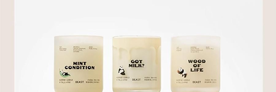 THE BEAST野兽派 熊猫噗噗香氛蜡烛 大豆蜡香薰礼盒礼物 三姐妹 愈创木/薄荷新生/苹苹奶