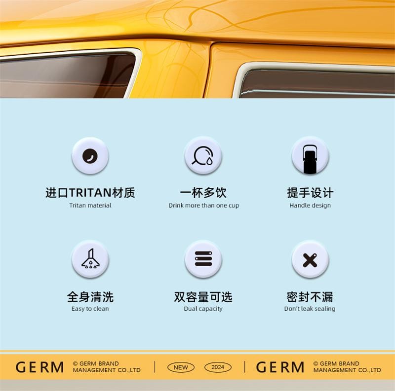 【中国直邮】  格沵 水杯运动吸管杯子太空杯夏季水壶25新款  青樱粉-850ML 1个