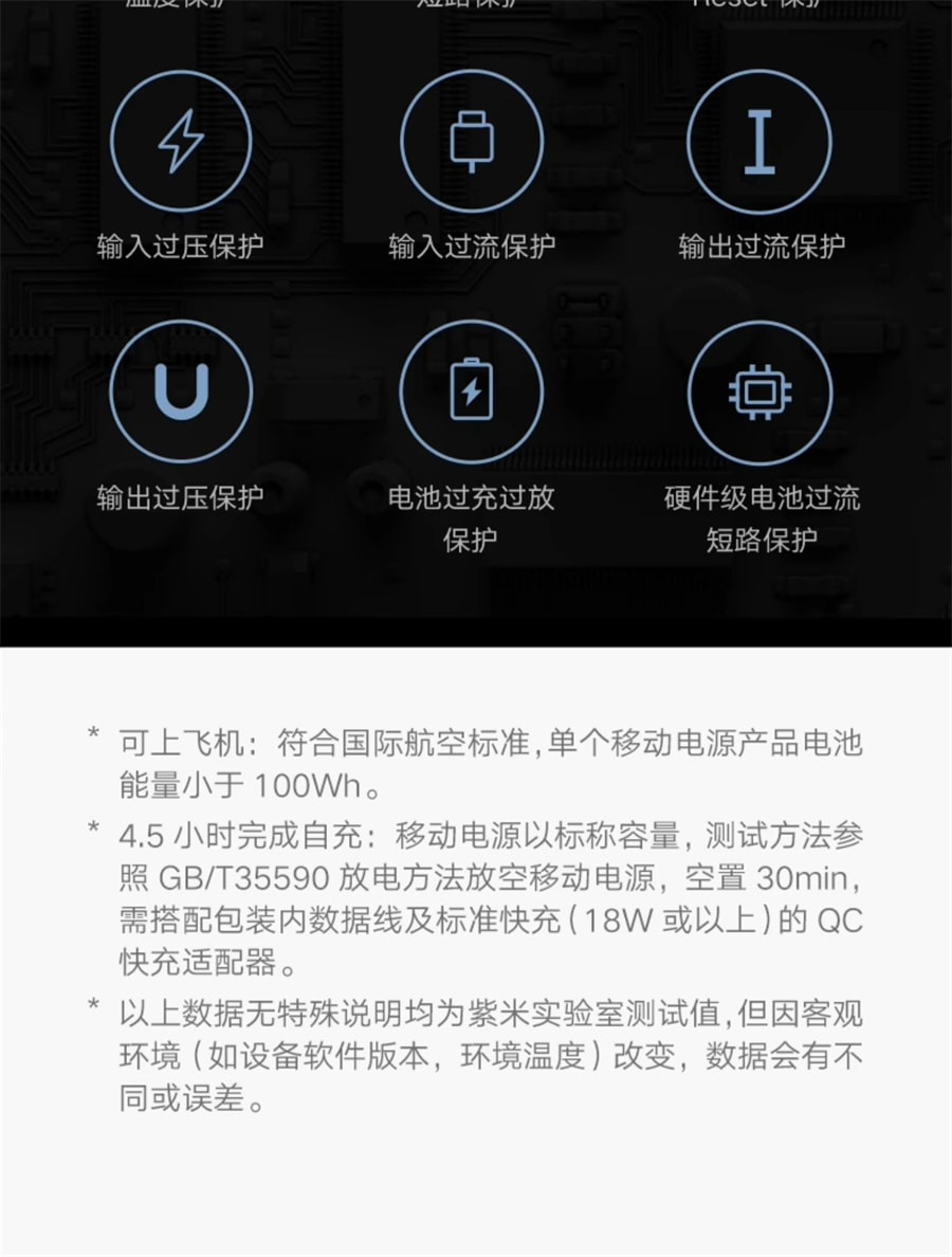 【中国直邮】小米  充电宝10000毫安大容量22.5W轻薄小巧便携迷你快充无线移动电源PD20W适用于小米苹果  黑色