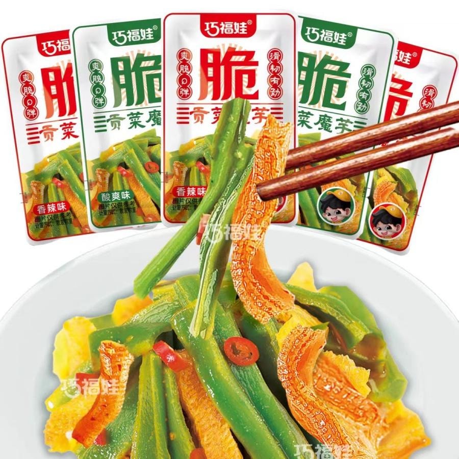  巧福娃 贡菜魔芋丝混合口味180g20包 1袋装 脆爽Q弹劲道入味下饭菜休闲零食 国货精品