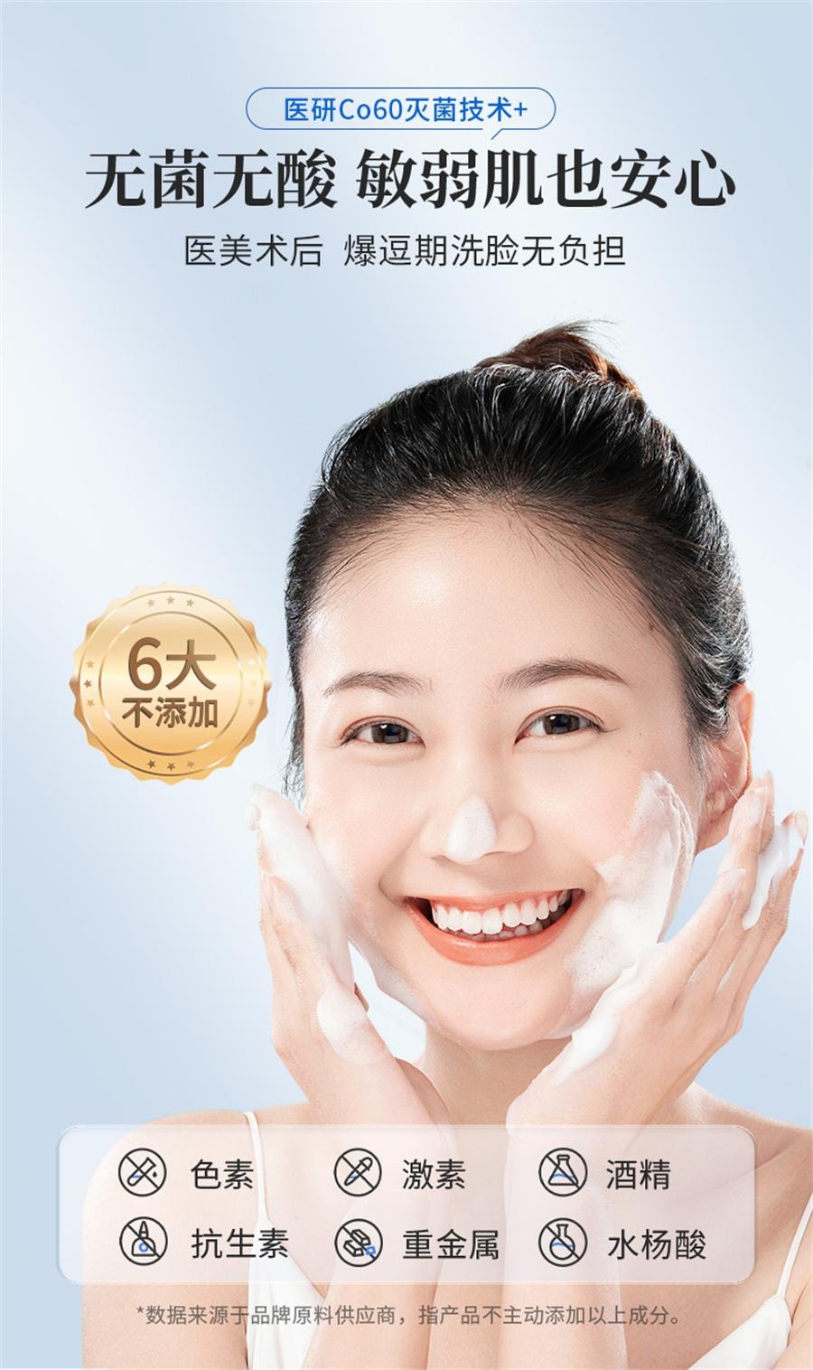 【中国直邮】 华美科 医用面部护理敷料 洗面奶深层清洁收缩毛孔去非祛痘印男女士修复淡化120g/瓶