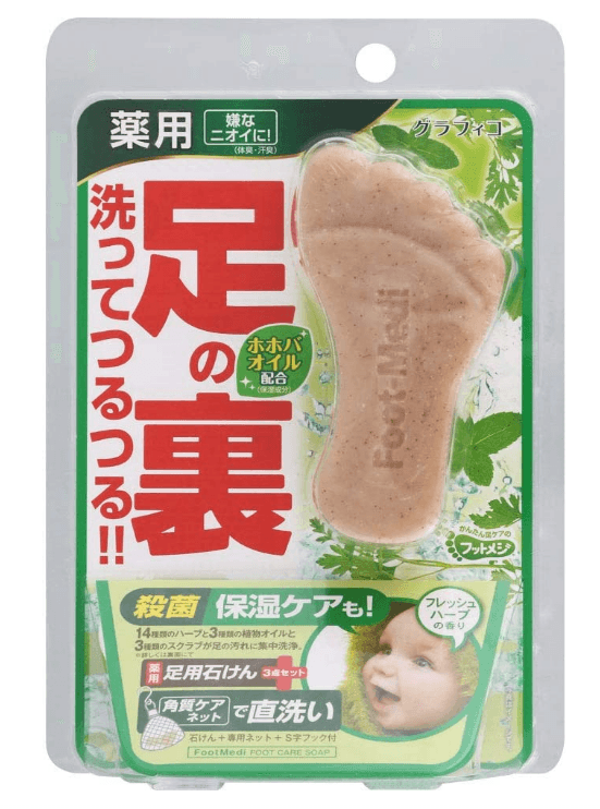 【日本直郵】日本FOOTMEDI 腳部專用皂 65g 內含氣泡網