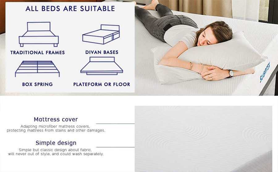 12-inch Comfortable Cooling Bedroom Gel-infused 4 Layer Memory Foam Mattress-Bed in a Box King 65Ib